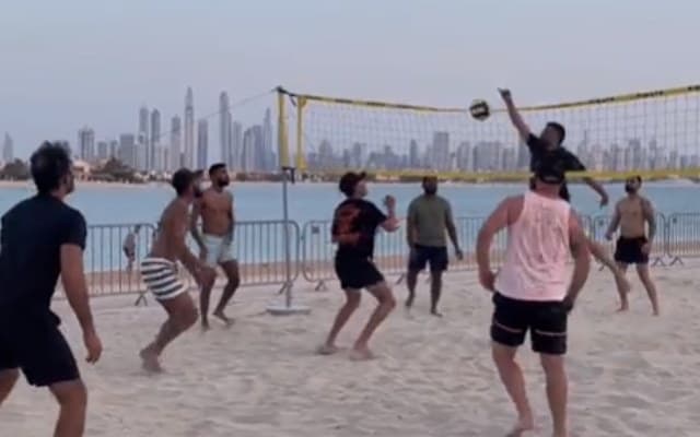 Indian players playing volleyball