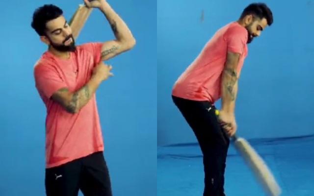 Virat Kohli imitating Shikhar Dhawan