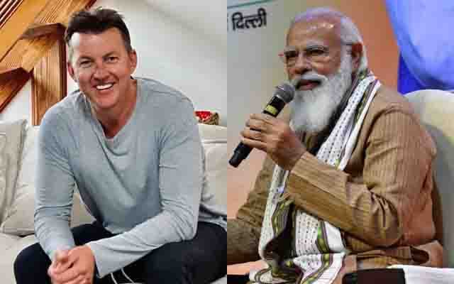 Brett Lee and Narendra Modi