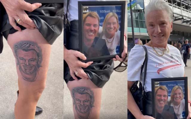 Tattoo of Shane Warne's face