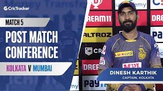 Indian T20 League match 5: Dinesh Karthik reacts to Pat Cummins' expensive spell & Kolkata's batting