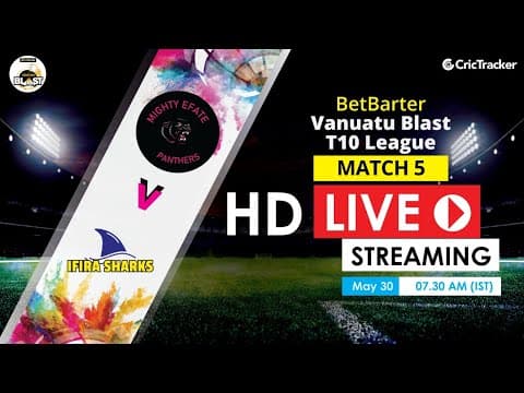 Vanuatu Blast T10 League 2020 Live Streaming : 5th Match Mighty Efate Panthers vs Ifira Sharks