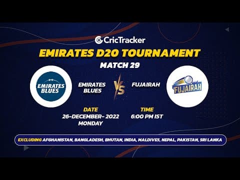 🔴 LIVE: MATCH 29 | Emirates Blue vs Fujairah | Emirates D20 2022