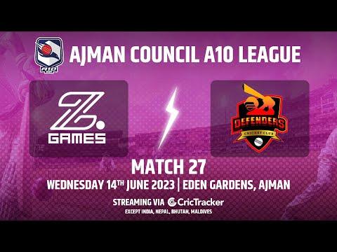 🔴 LIVE: Match 27 | Z Games Strikers vs Defenders CC | Ajman Council T10 League