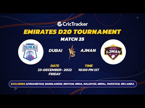 🔴 LIVE: MATCH 25 | Dubai vs Ajman | Emirates D20 2022