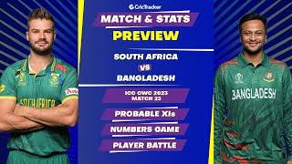 South Africa vs Bangladesh | ODI World Cup 2023 | Match Stats Preview, Pitch Report | CricTracker