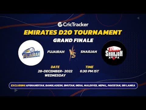 🔴 LIVE: Grand Finale | Fujairah vs Sharjah | Emirates D20 2022