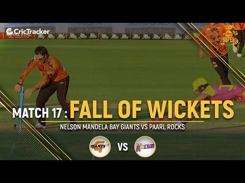 Nelson Mandela Bay Giants vs Paarl Rocks | Fall of Wickets | Match 17 | Mzansi Super League