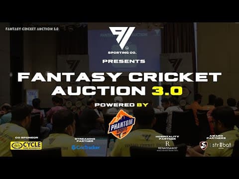 🔴 LIVE: 91 Sporting Fantasy Cricket Auction 3.0  | CricTracker